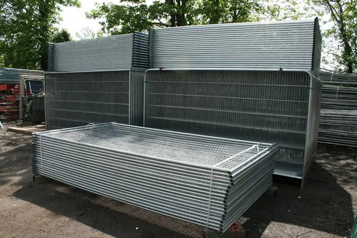 Large UK stock of Heras Fence Panels Installed at our yard